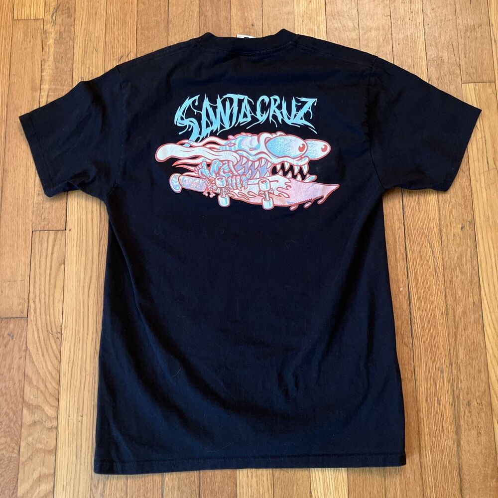 Vintage Y2K Santa Cruz Skateboards Slasher Black Shirt Mens Medium